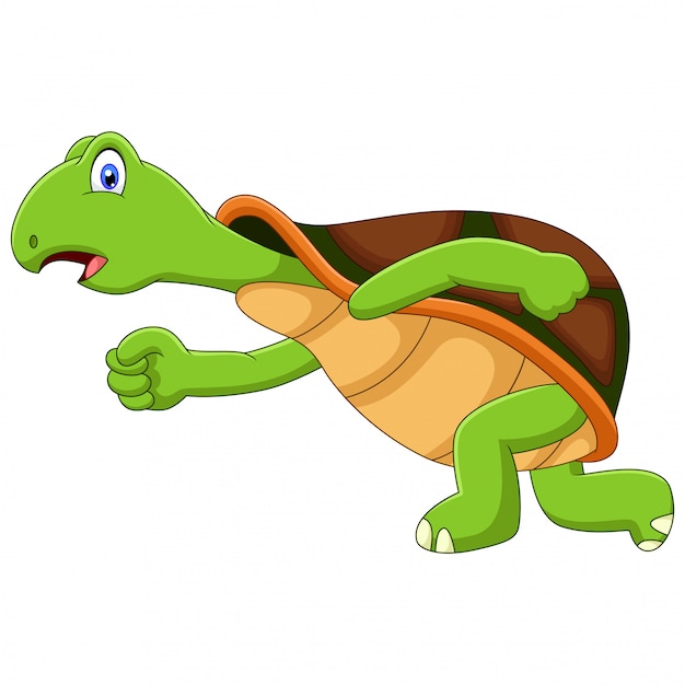Linda una tortuga corriendo ilustración