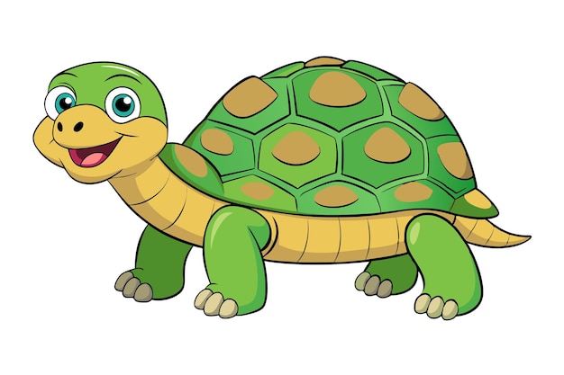 La linda tortuga de dibujos animados