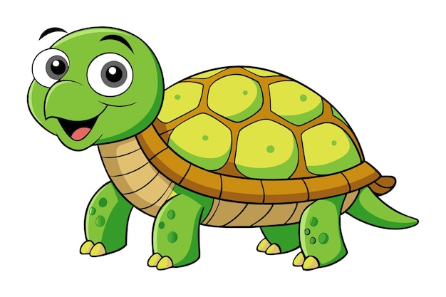 La linda tortuga de dibujos animados