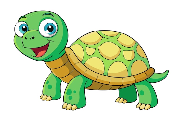 La linda tortuga de dibujos animados