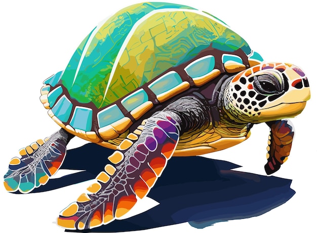 una linda tortuga marina colorida sin fondo una linda tortuga marina colorida sin fondo