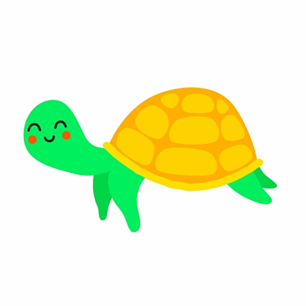Linda tortuga marina vector ilustración infantil