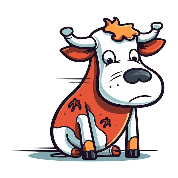 Vector una linda vaca de dibujos animados ilustración vectorial una linda vaca de dibujos animados