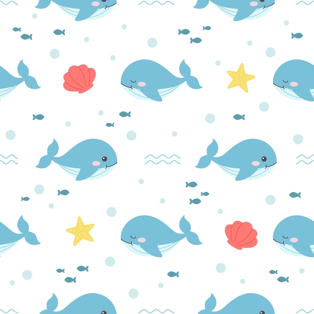 lindas ballenas de patrones sin fisuras