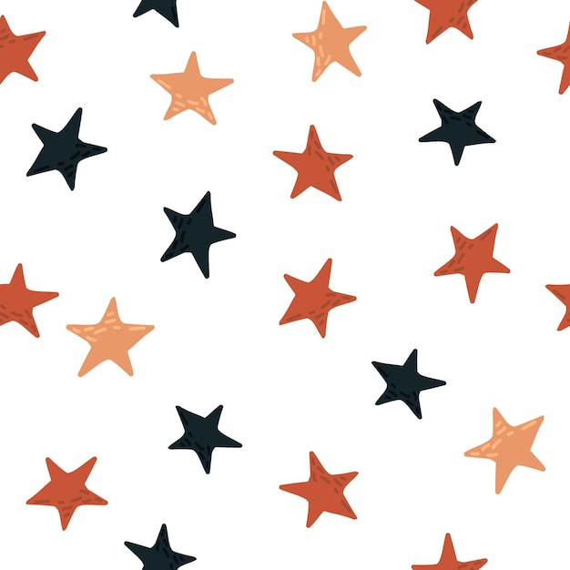 Lindas estrellas de patrones sin fisuras en estilo doodle Fondo de pantalla de constelación