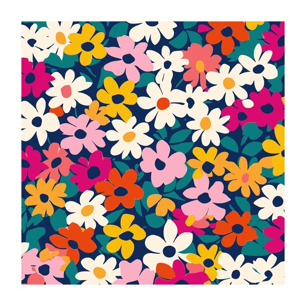 Lindas flores coloridas retro