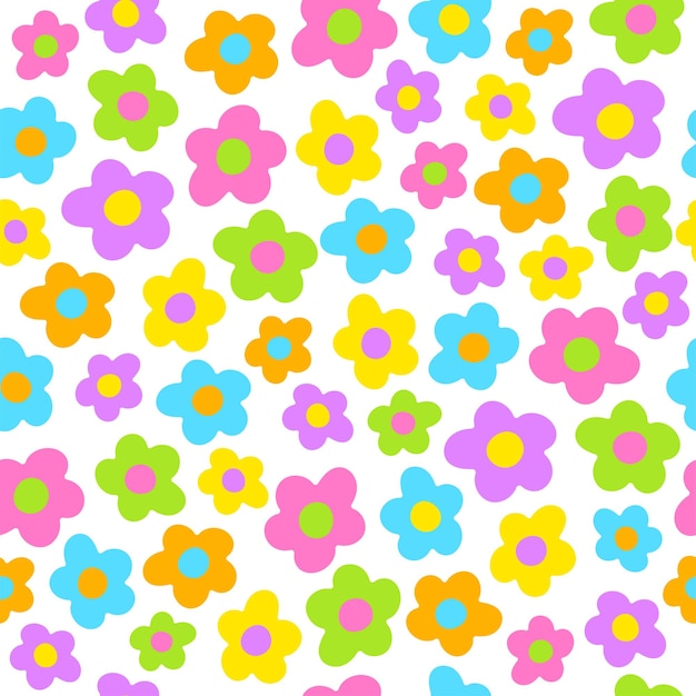 Lindas y hermosas flores ditsy que repiten el patrón floral colorido de la ilustración Fondo de impresión de tela