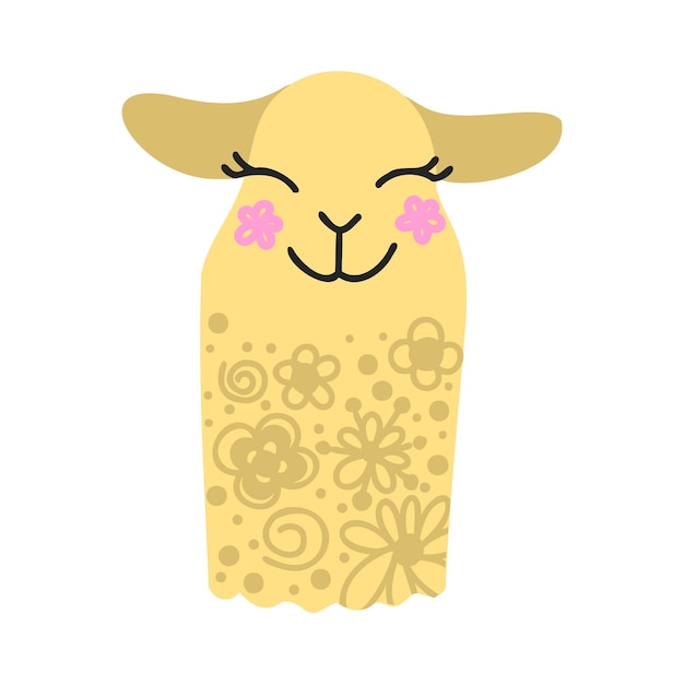 Lindas llamas o alpacas ilustración vectorial dibujada a mano