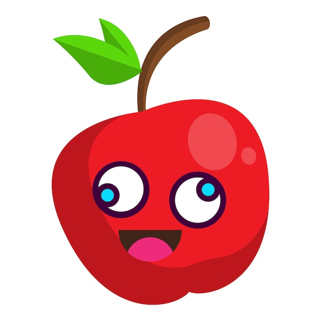 Lindas pegatinas de manzana con personajes de frutas.