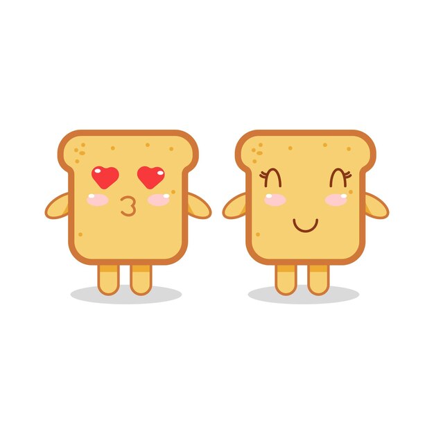Lindas pegatinas vectoriales de tostadas.