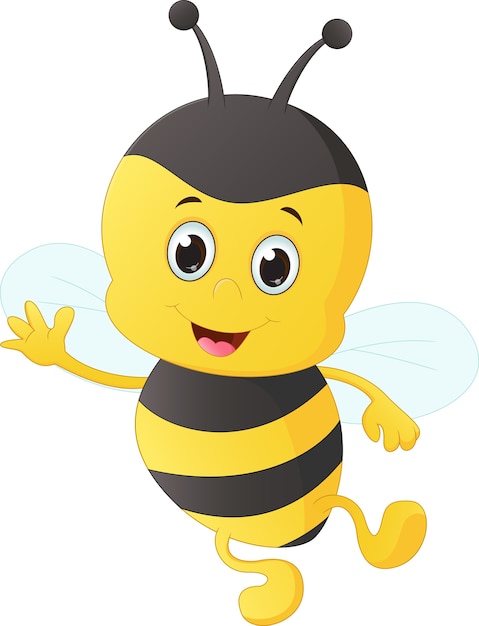 lindo, abeja, caricatura