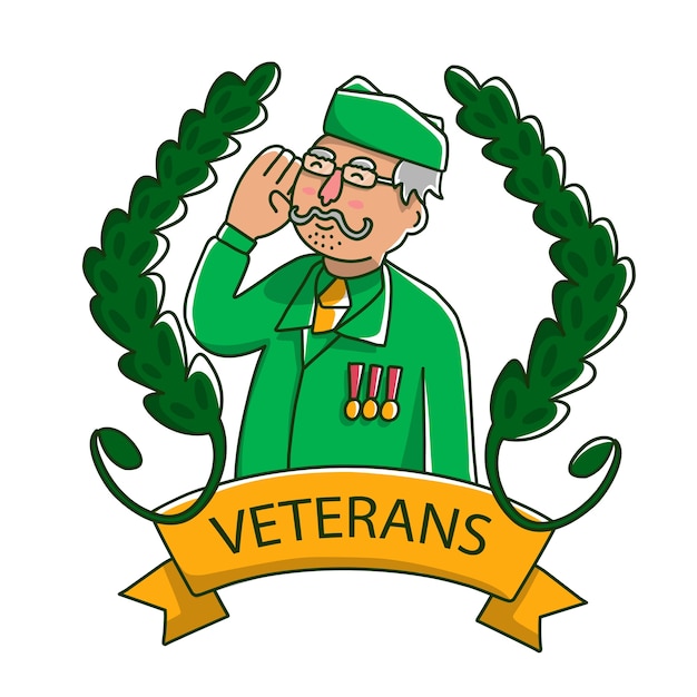 Vector lindo abuelo veteranos