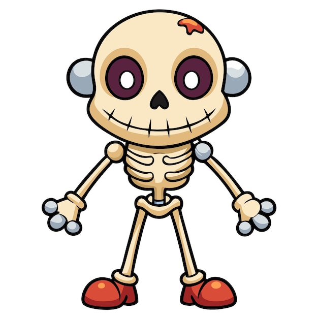 Lindo accesorio de hueso de Halloween Ilustración de dibujos animados vectoriales para diseño espeluznante Diseño de camisetas de arte festivo