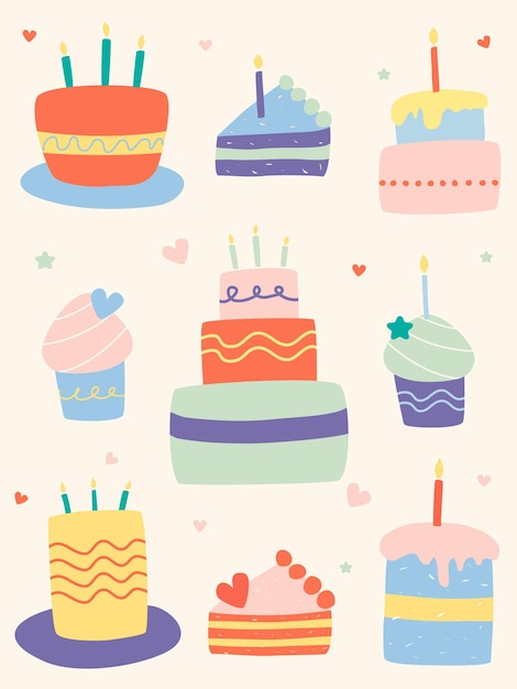 lindo y acogedor sey con pasteles ilustración vectorial