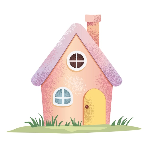 Lindo acuarela casa del bosque escandinava casa infantil elemento de la primavera