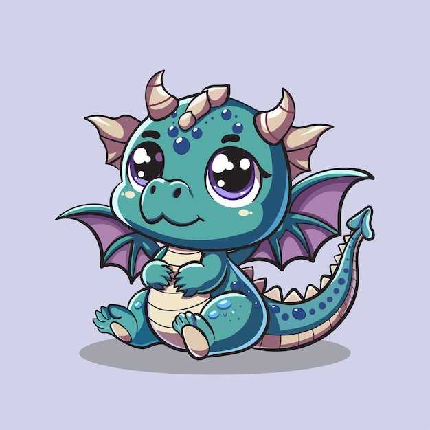 Lindo y adorable bebé dragón con una capa separada