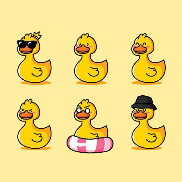 lindo y adorable emoticono de pato