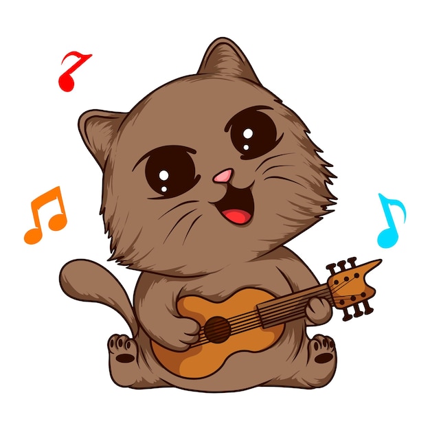 Un lindo y adorable gato cantante