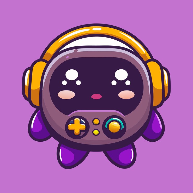 Vector lindo y adorable gráfico vectorial de un personaje mascota para una consola de juegos