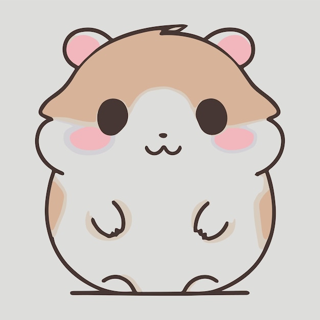 Lindo adorable hámster ilustración de dibujos animados de un animal bebé divertido feliz | Vector Premium Lindo adorable hámster ilustración de dibujos animados de un animal bebé divertido feliz | Vector Premium