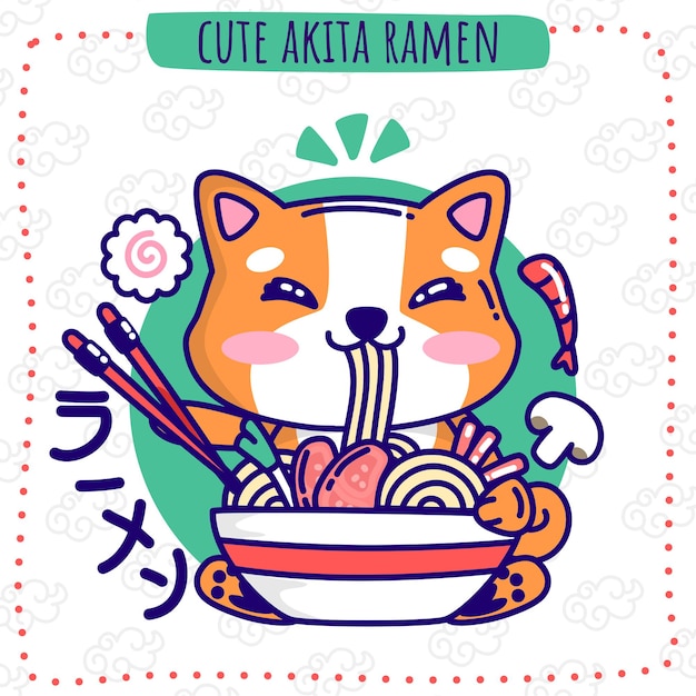 Vector lindo akita ramen