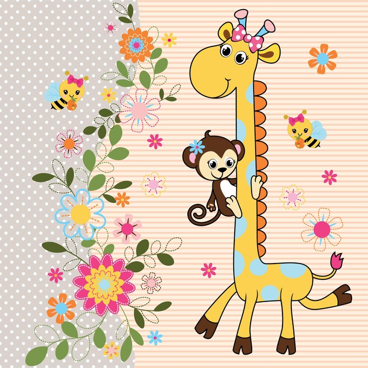 Vector lindo animal amigo safari