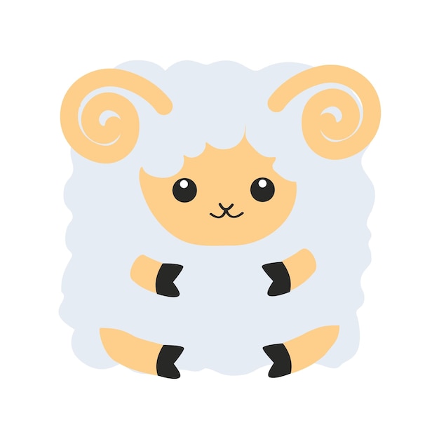 Lindo animal cara cuadrada Vector ilustración plana