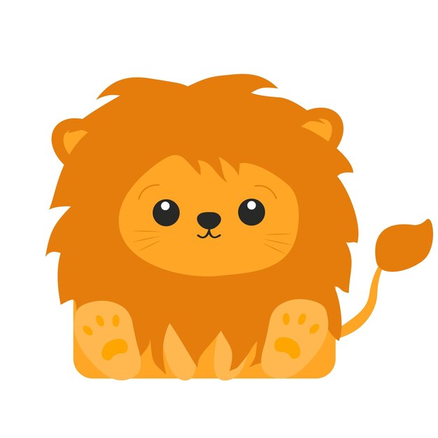 Lindo animal cara cuadrada Vector ilustración plana