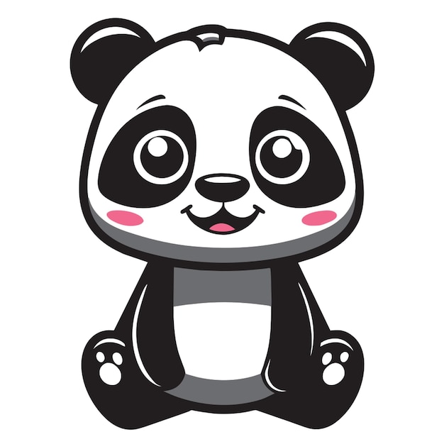 lindo animal dibujado a mano para niños lindo panda vector ilustración de dibujos animados vector dibujada a mano