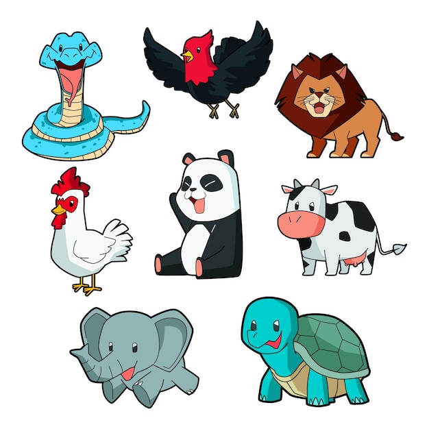 lindo, animal, ilustración, 1
