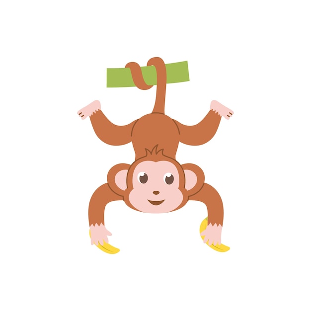 lindo animal mono vector conjunto feliz
