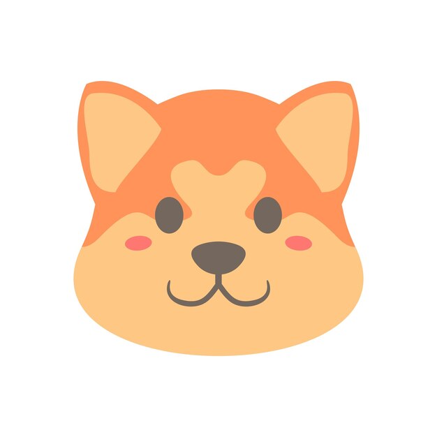 Vector lindo animal de perro de diseño de cara ilustración vectorial en un estilo plano