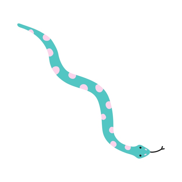Lindo animal de safari serpiente pitón divertida ilustración vectorial de reptiles para niños diseño