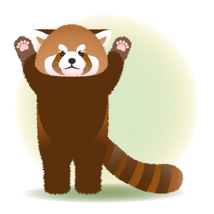 Vector lindo animal en tonos pastel, panda rojo.
