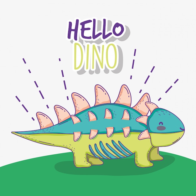 Vector lindo ankylosaurus fauna animal dino