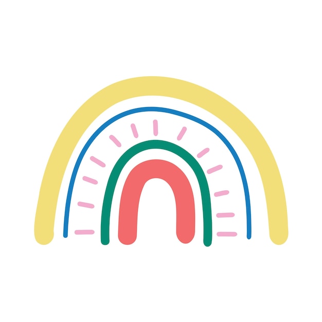 Lindo arco iris boho Cliparts para tarjetas de felicitación de la habitación del bebé niños y camisetas de bebé y usar