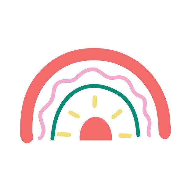 Lindo arco iris boho Cliparts para tarjetas de felicitación de la habitación del bebé niños y camisetas de bebé y usar