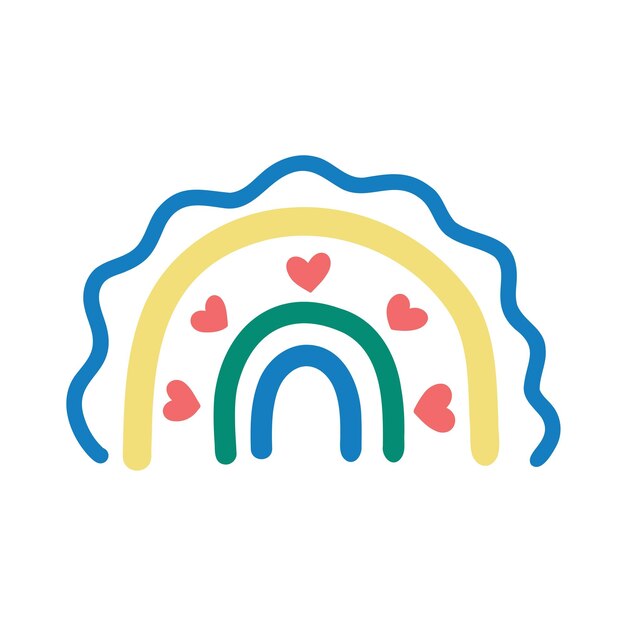 Lindo arco iris boho Cliparts para tarjetas de felicitación de la habitación del bebé niños y camisetas de bebé y usar