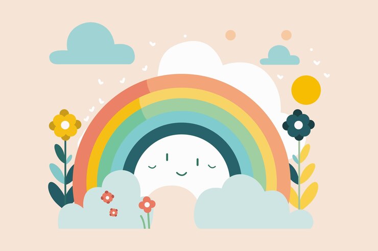El lindo arco iris sonriente