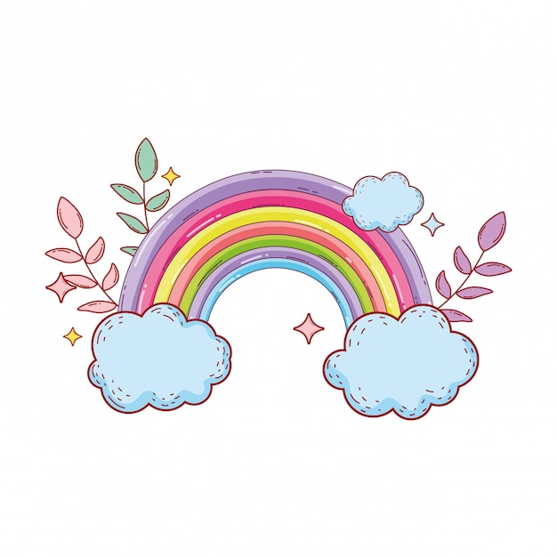 lindo arcoiris con nube
