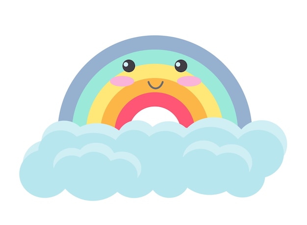 Lindo arcoiris con nubes
