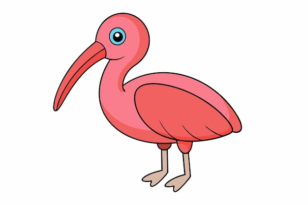 Un lindo arte de ilustración vectorial de Ibis para el diseño gráfico imprimible