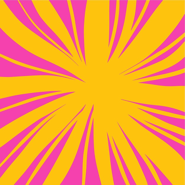 Lindo asimétrico abstracto retro vintage 90s 00s y2k diseño de fondo estético Ilustración de vector de explosión de sol rosa y amarillo neón brillante