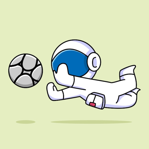 lindo astronauta atrapando el diseño de dibujos animados de pelota