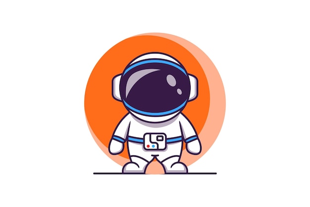 Lindo Astronauta Dibujos Animados Vector Icono Ilustración Tecnología Ciencia Icono Concepto Aislado