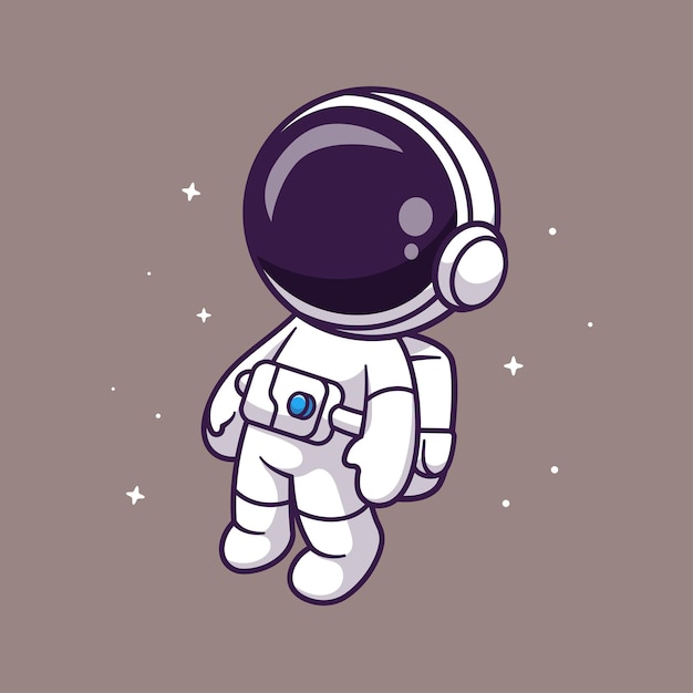 Lindo astronauta flotando en el espacio Dibujos animados Vector Icono Ilustración Ciencia Tecnología Aislado Plano