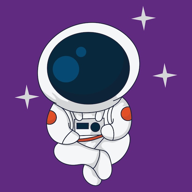 lindo astronauta montando un cohete en una colección de ilustraciones vectoriales planas
