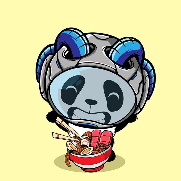LINDO ASTRONAUTA DE PANDA CON GRAN BOWL RAMEN