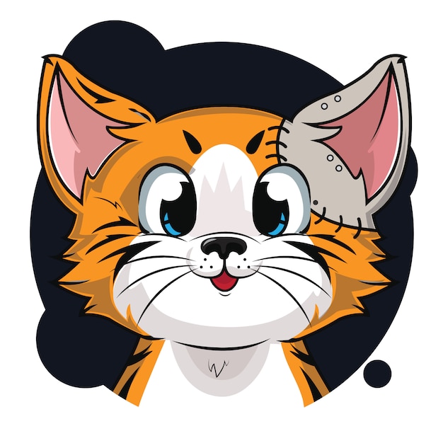 lindo avatar de gato robot naranja