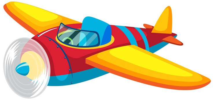 Vector lindo avión colorido sobre fondo blanco